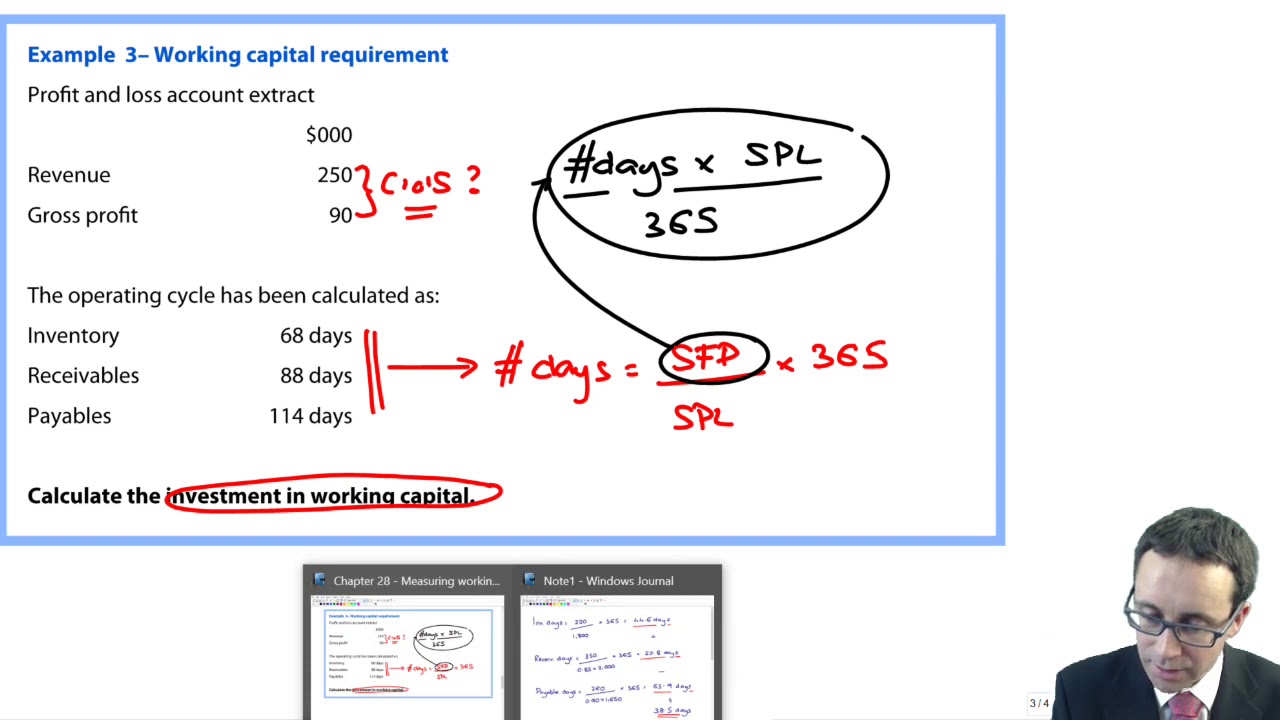 Measuring working capital - Examples - CIMA F1 Financial Reporting