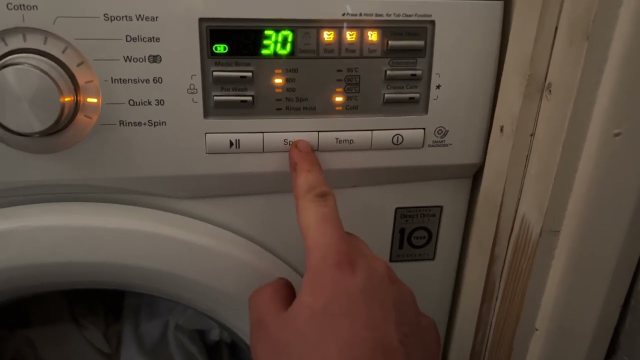 How to Start a wash with LG Direct Drive Washing Machine