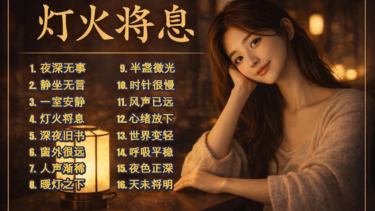 《灯火将息》夜晚独处｜放松冥想｜睡前聆听 Lights Fading Into Silence | Calm Night Music for Rest & Stillness