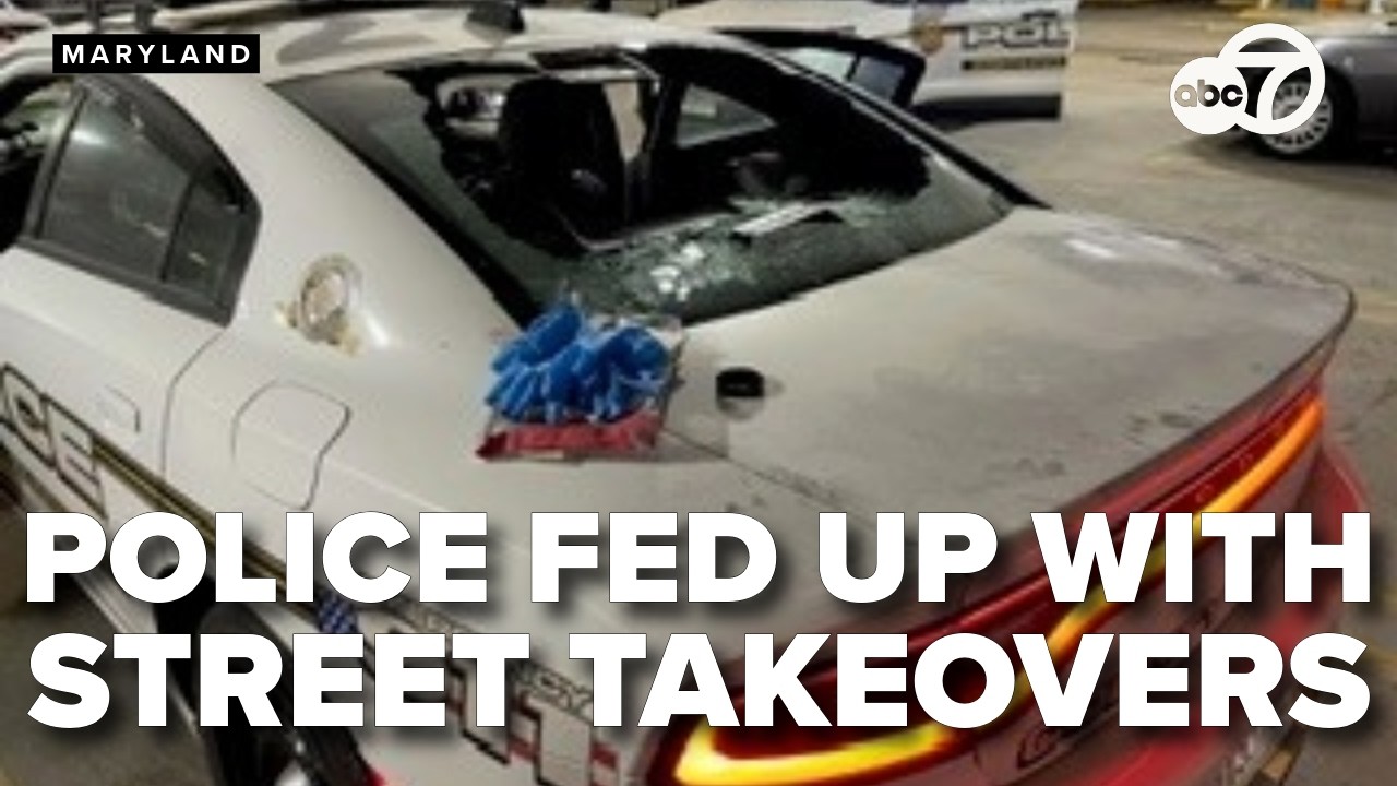 SEE IT: Police cruisers smashed as street takeover mob swarms Silver Spring
