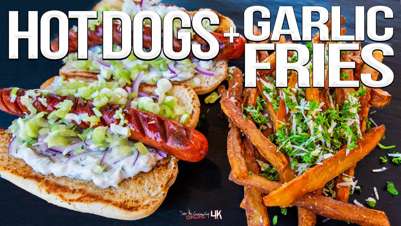 The Best Hot Dog Recipe - with Homemade Garlic Fries! | SAM THE COOKING GUY 4K