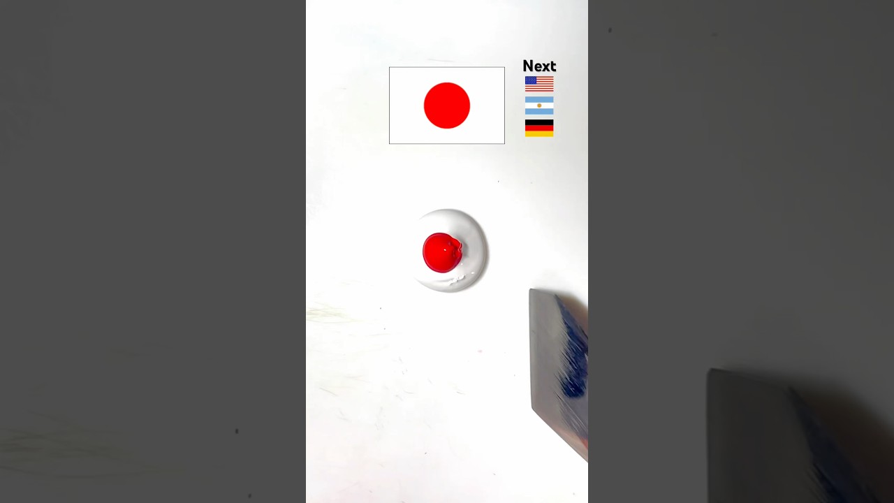 国旗の色を混ぜると何色になるでしょう？🇯🇵🇺🇸🇦🇷🇩🇪　 #asmr #colormixing