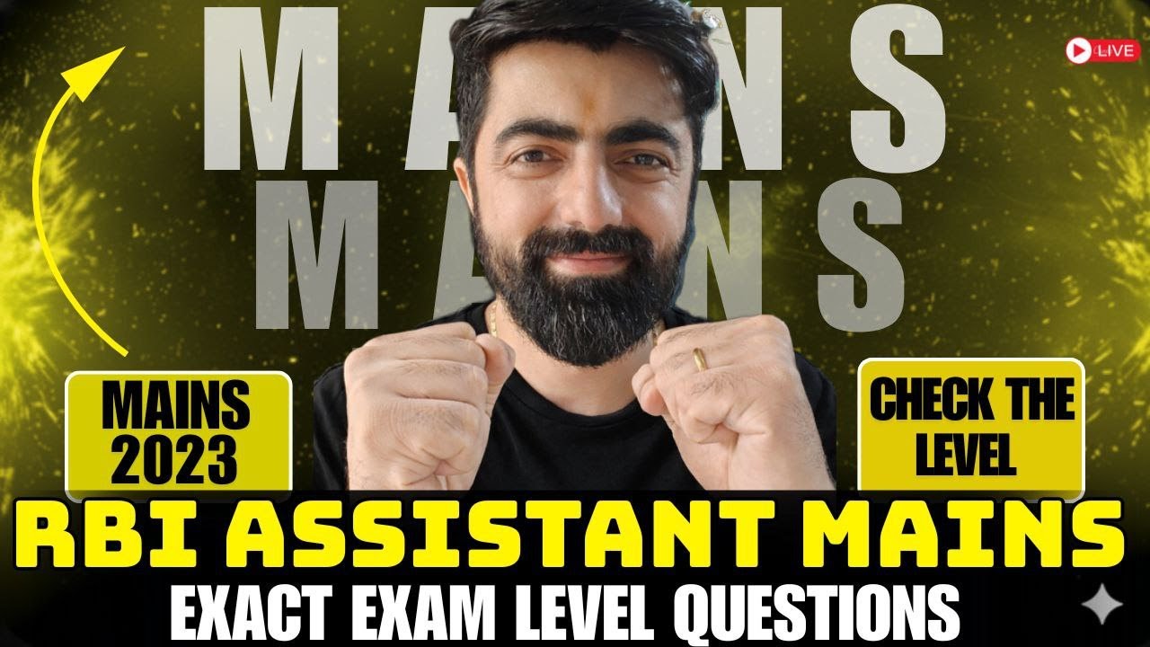 RBI Assistant Mains 2026 Previous Year Paper || RBI Assistant Mains 2023 Reasoning Paper