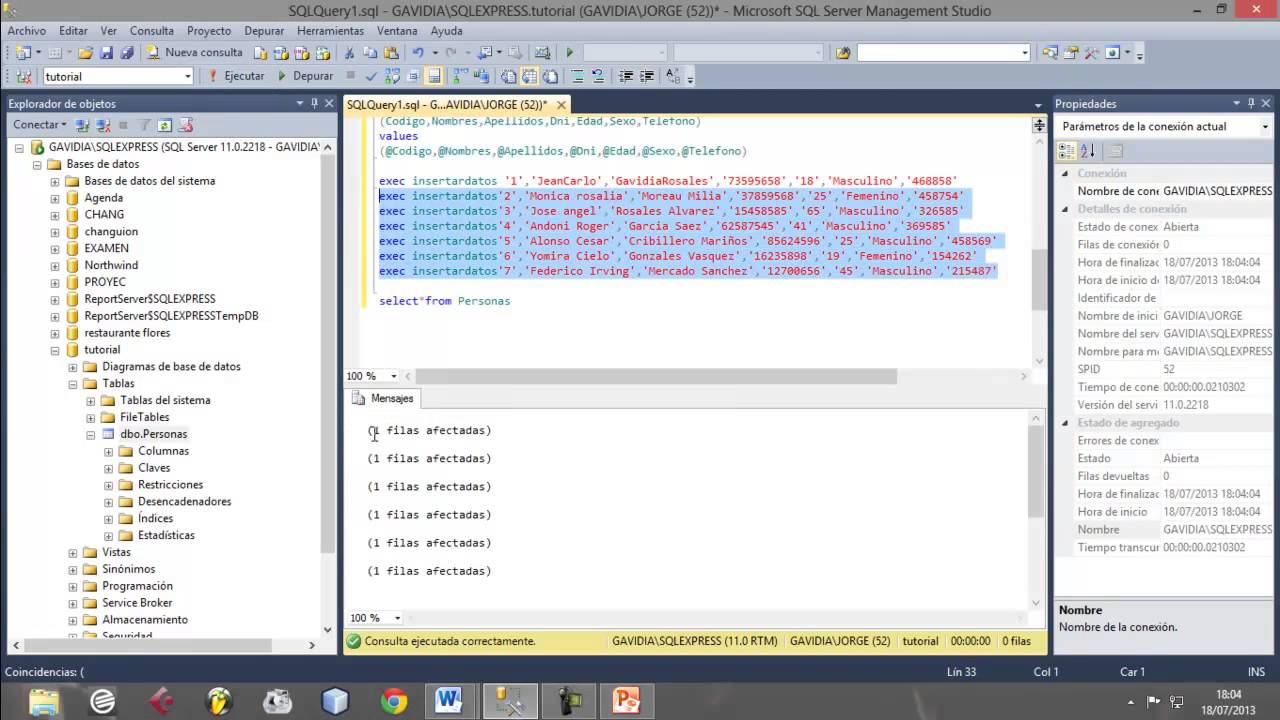PROCEDIMIENTOS ALMACENADOS  EN SQL SERVER 2012
