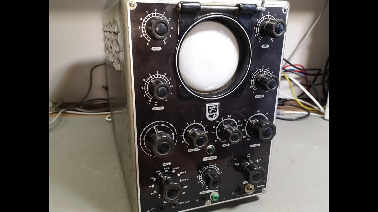 Philips GM5654 Oscillograph 1954 15 tubes Oscilloscope teardown