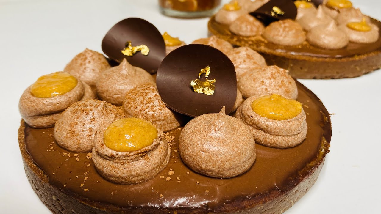 تارت الشكولاطة🍫 بالكراميل والبراليني بنة لا تقاوم tarte au chocolat et praliné cacahouète