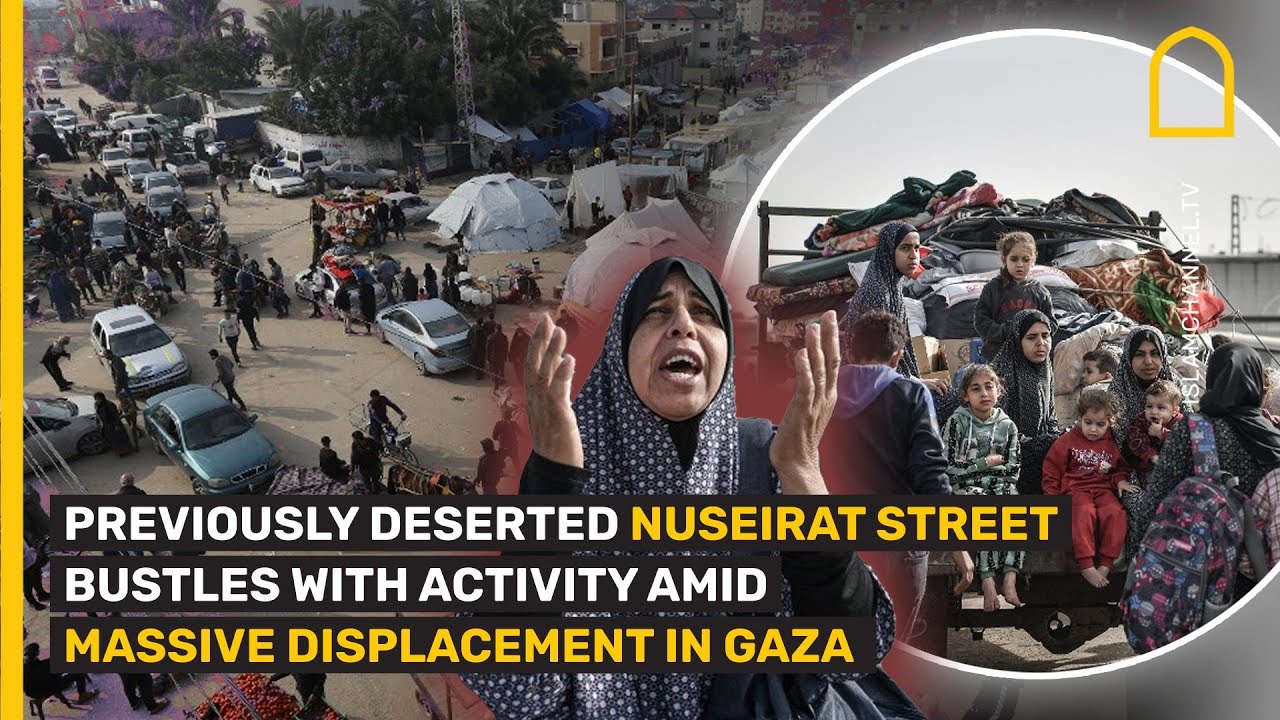 PREVIOUSLY DESERTED NUSEIRAT STREET BUSTLES WITH ACTIVITY AMID MASSIVE DISPLACEMENT IN GAZA