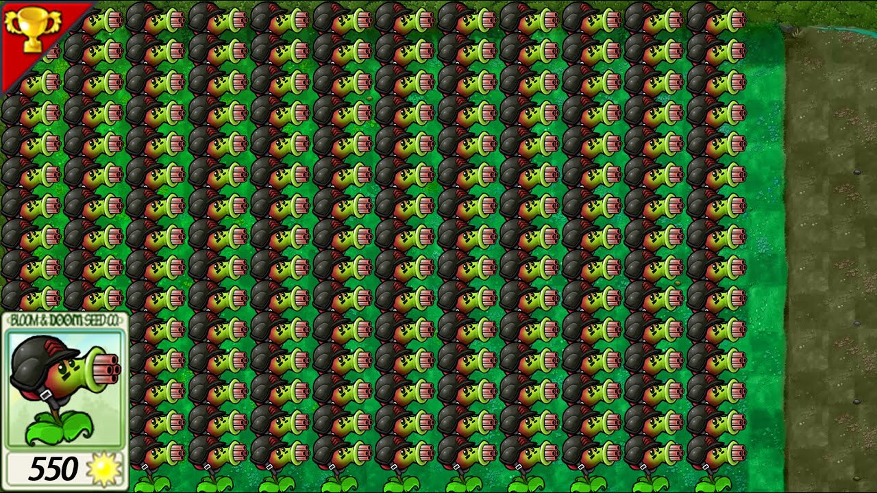 Super Large Map 99CherryGatling VS 999Zombies-------Plants vs Zombies