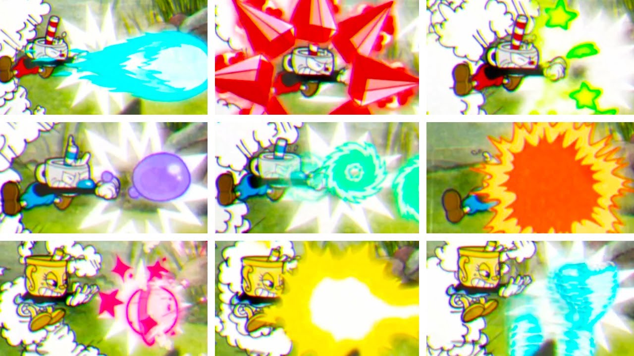 Cuphead + DLC - All EX Attacks (With Healthbar & Damage Comparison)