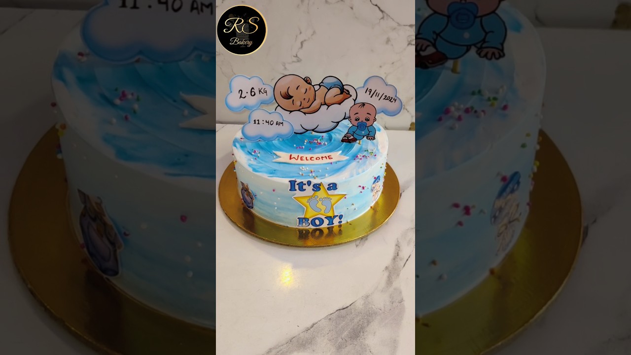 Welcome cake for baby boy ❤️