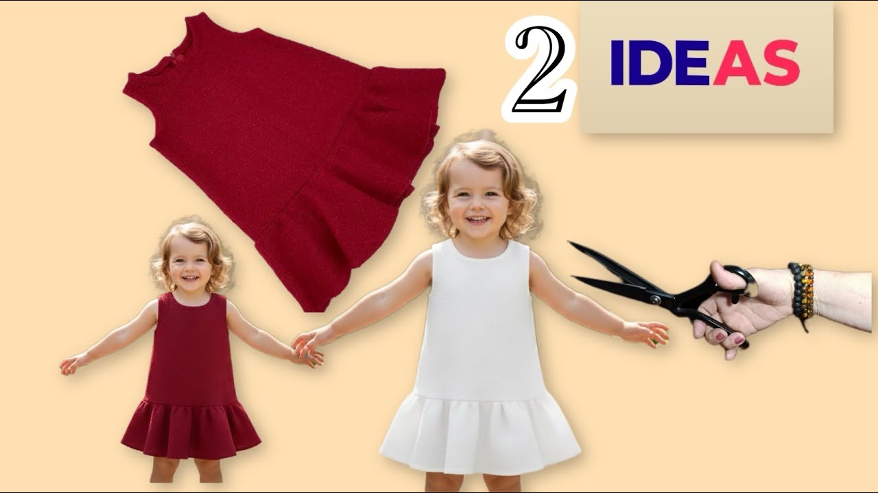 Я сшила его всего за 15 минут! 🧵 Супер простое платье для детей 3-4 лет своими руками