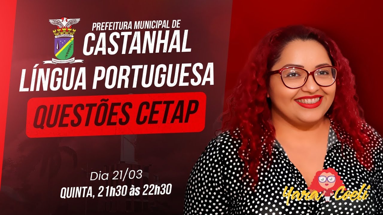 Questões CETAP  - Língua Portuguesa - 21/03 - 21:30h