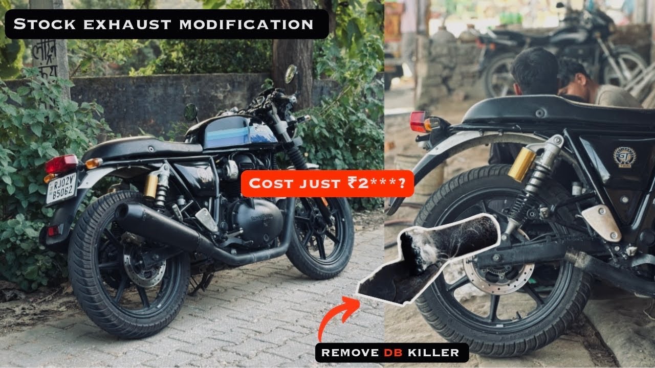 CONTINENTAL GT650 STOCK EXHAUST DB KILLER REMOVE | LOUD CRACKLES 