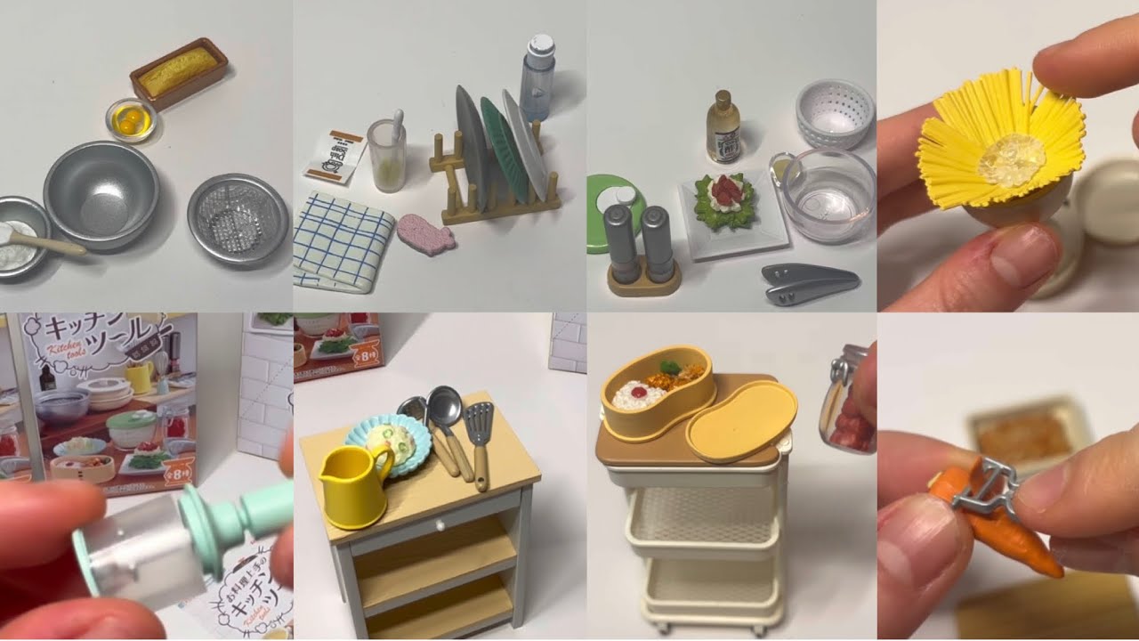 satisfying Re-Ment Miniature kitchen tools ASMR short version