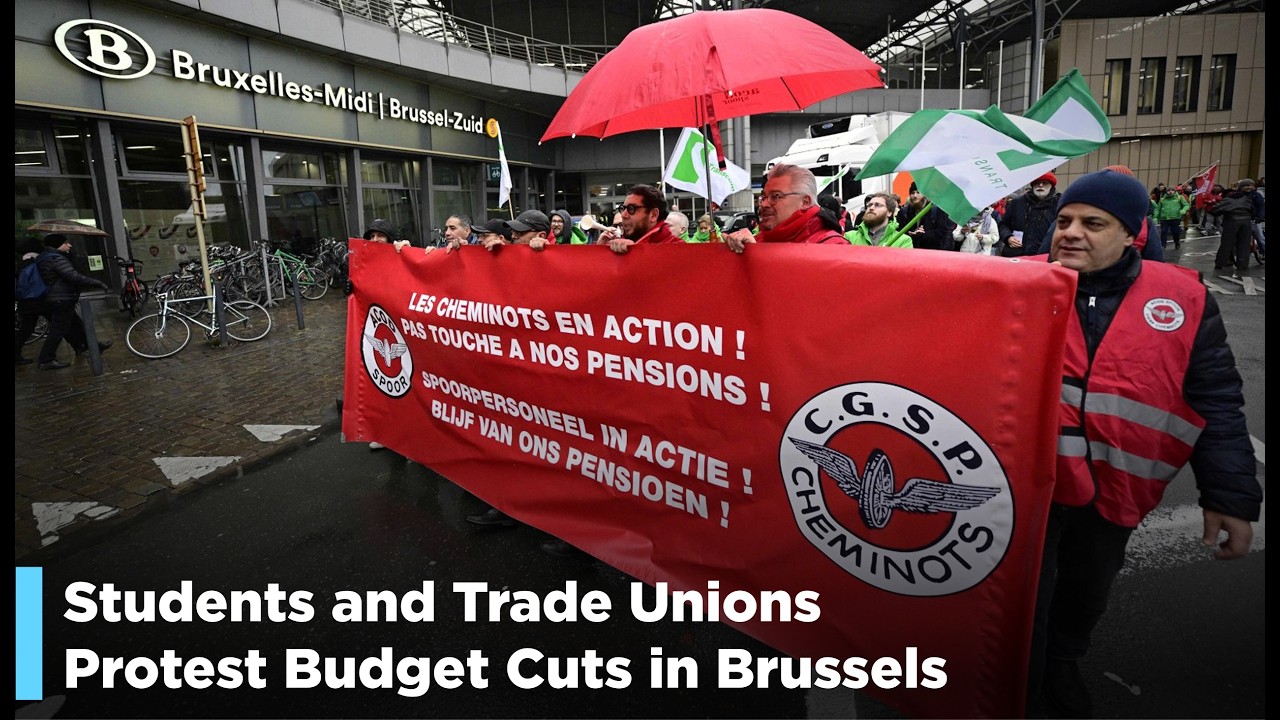 🔴LIVE : Students and Trade Unions Protest Budget Cuts in Brussels | AM112