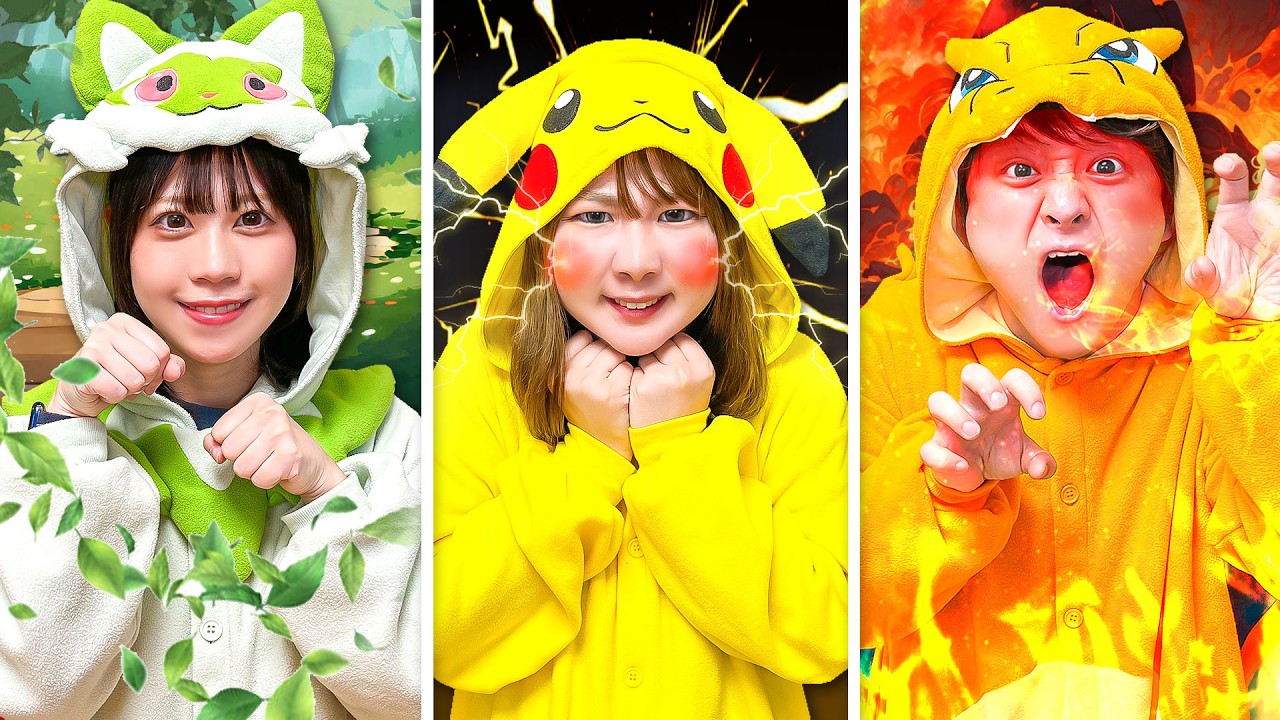 ポケモンになりきって生活！？もしもポケモンの世界に入ったら…？タイプ別ダンボールハウス作りにチャレンジ！みんなも『ポケモンタルカのうた』を歌ってみよう♪【対決】