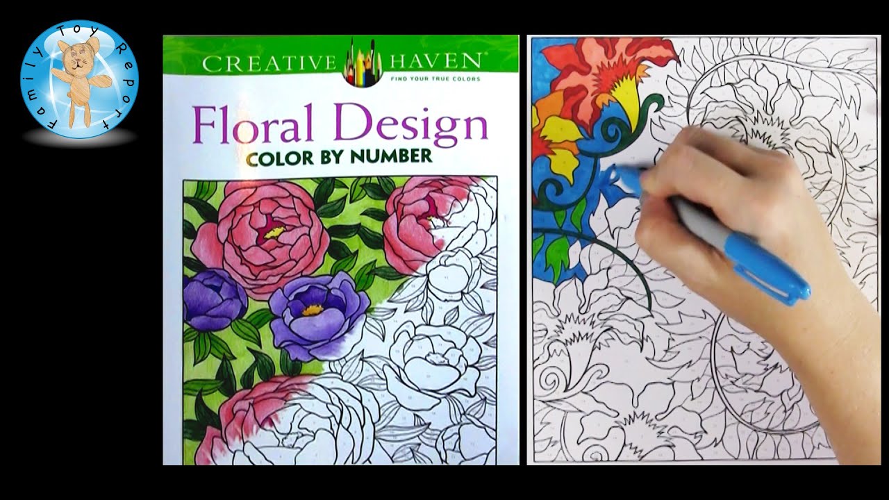 Creative Haven Floral Design Color By Number Adult Coloring Book Speed Color - Family Toy Report