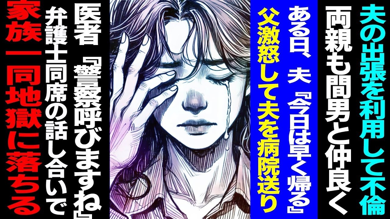 【漫画】夫の出張中に不倫→両親も元彼と結託→「今日は早く帰る」夫の一言で父が暴走し病院送り→医者『警察呼びます』弁護士同席で突きつけられた“決定的写真”修羅場