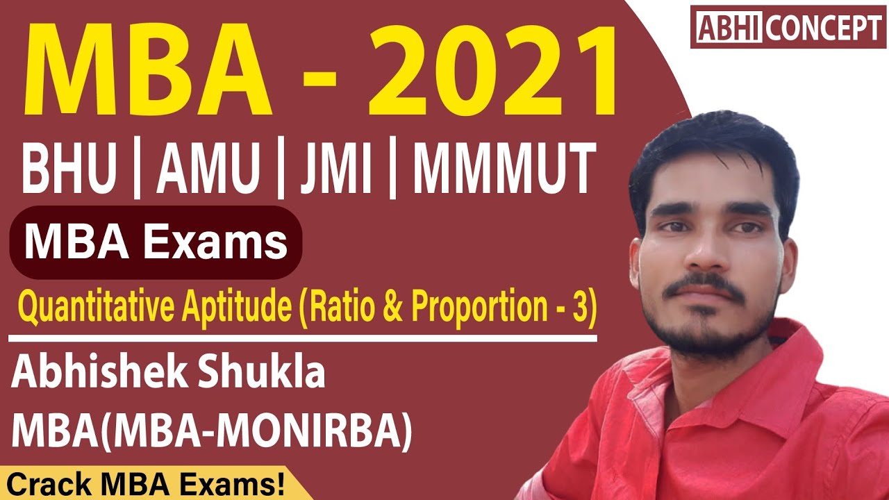 BHU | AMU | JMI |  MMMUT & Others MBA Entrance Exam | Quantitative Aptitude | Ratio & Proportion -3