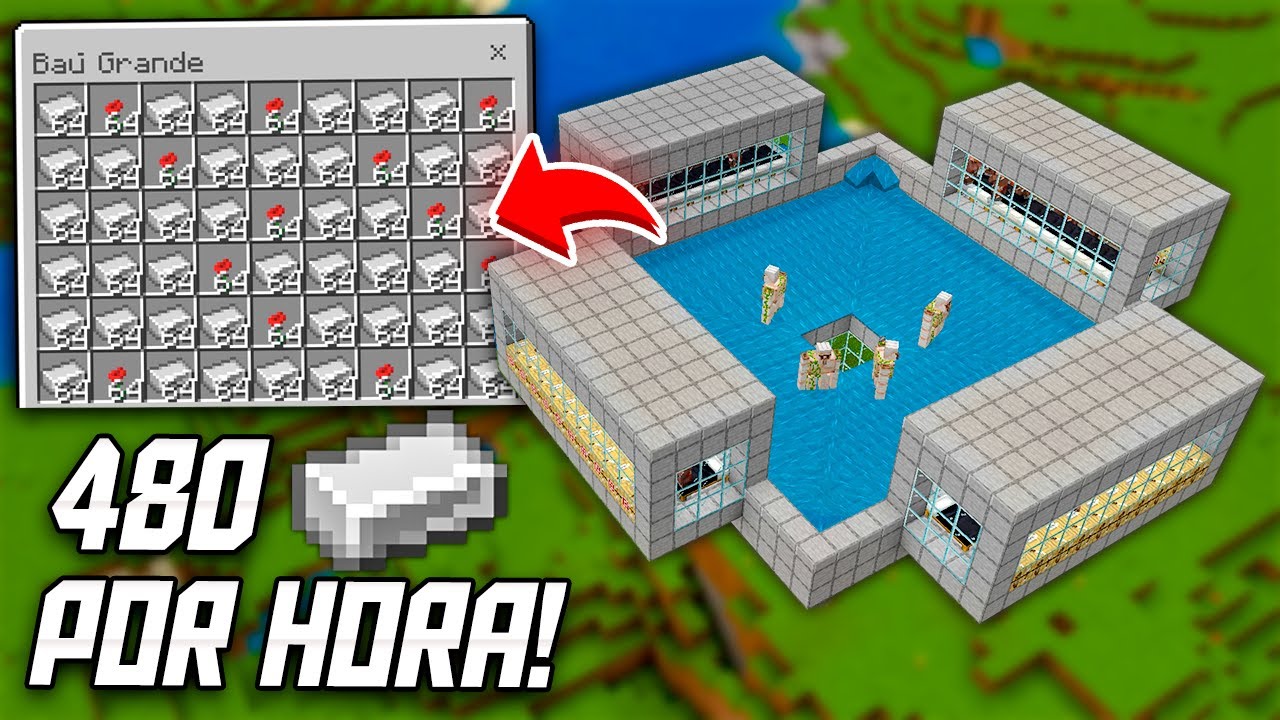 Minecraft Bedrock - Como fazer MEGA FARM de FERRO Muito Eficiente! (MCPE, PE, Windows 10, Xbox, PS4)