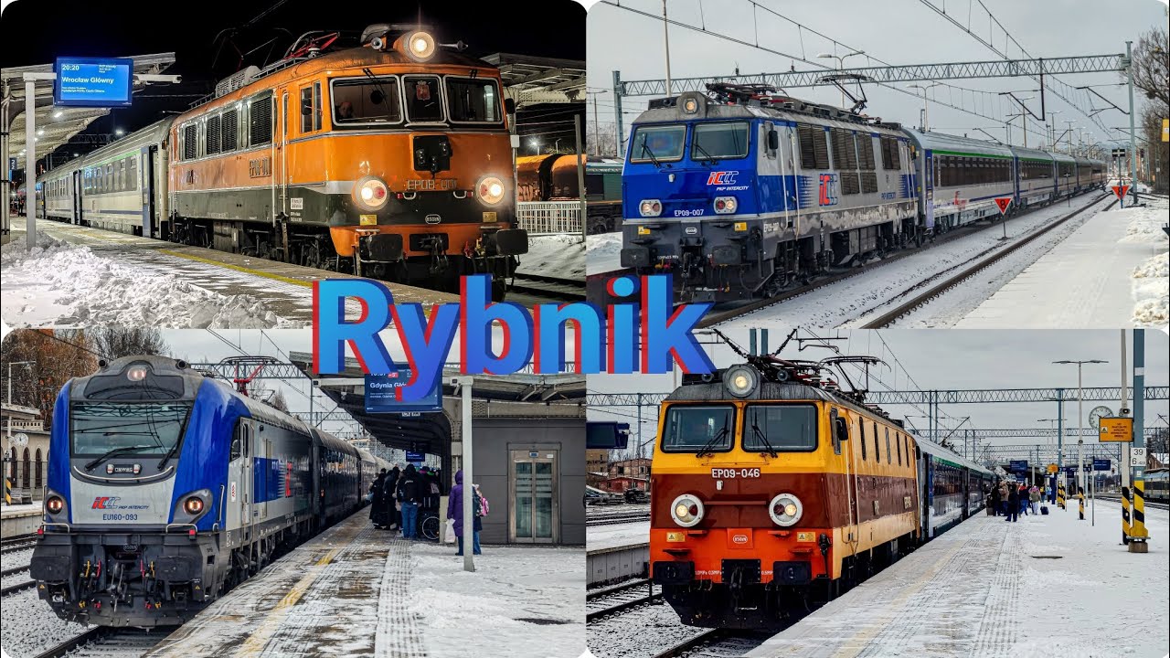 EP08-001 z TLK Planty, EP09-046 z IC Sobieski, IC Artus, IC Silesia czyli Pociągi w Rybniku