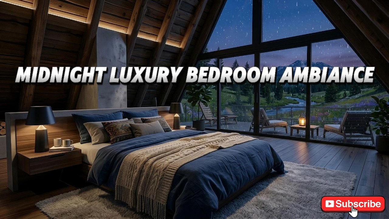 Luxury Bedroom Ambiance 🌙 Relaxing Piano & Soft Rain for Deep Sleep | The Ambient Corner
