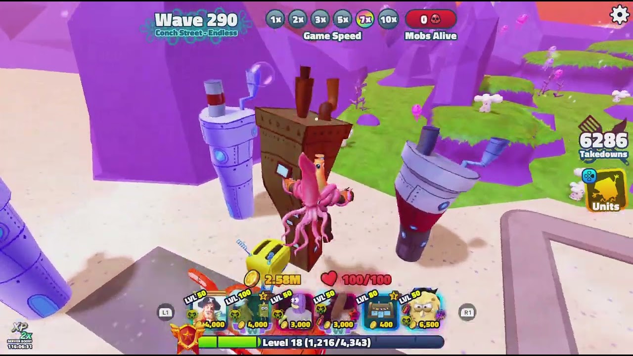 SpongeBob tower defence how many waves can we get in endless part 2
