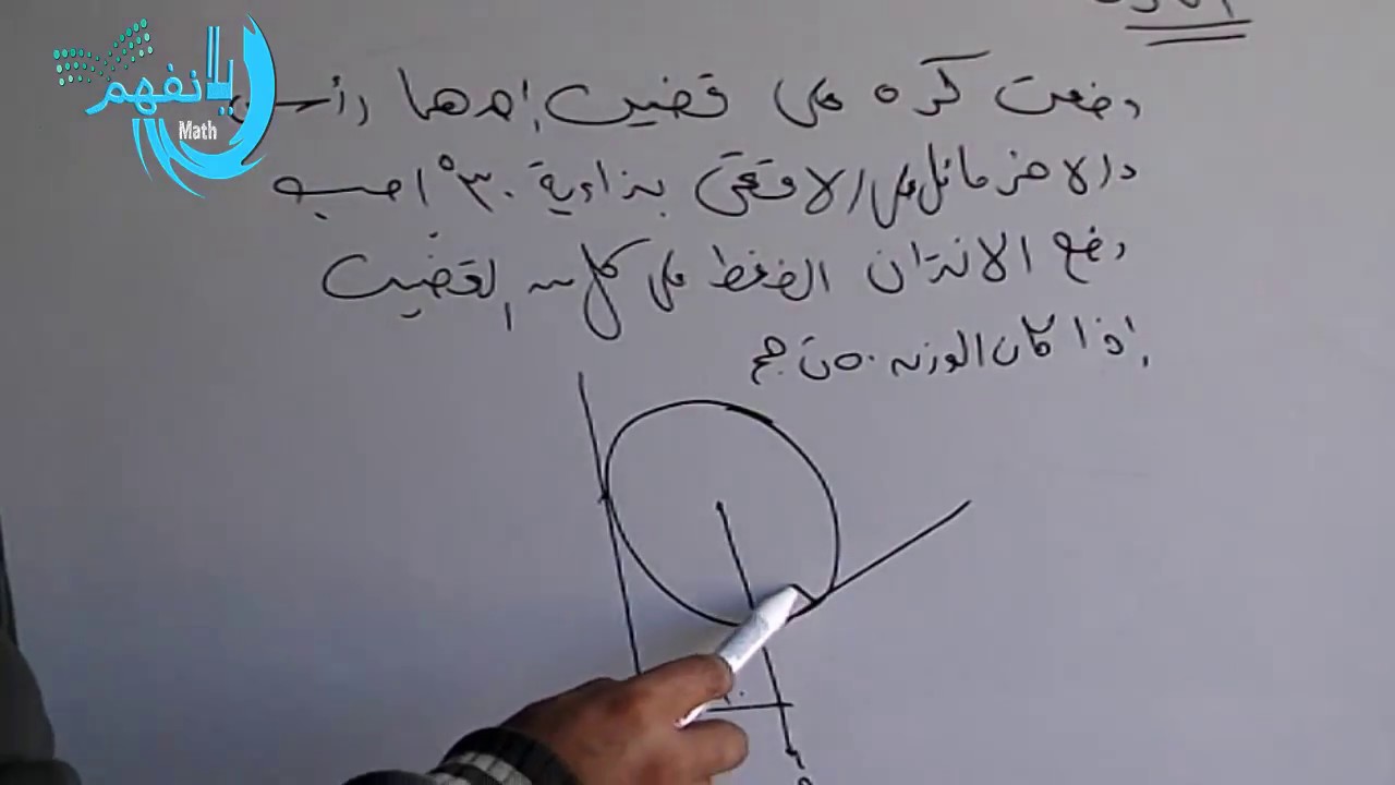 ثانيا الكرة (فكرة درس الاتزان ) الصف الثانى الثانوى ميكانيكا