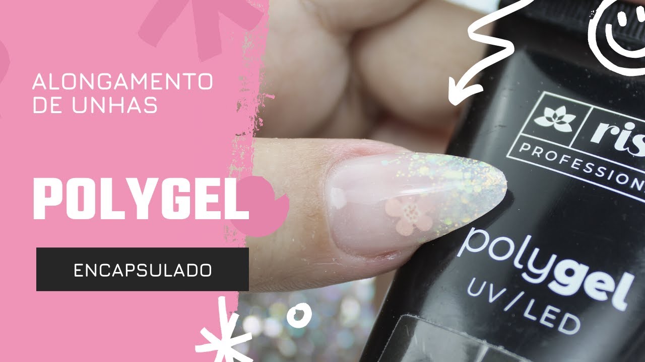 Alongamento Polygel encapsulado no Molde F1 Formato amendoado  | Aline Makelyne