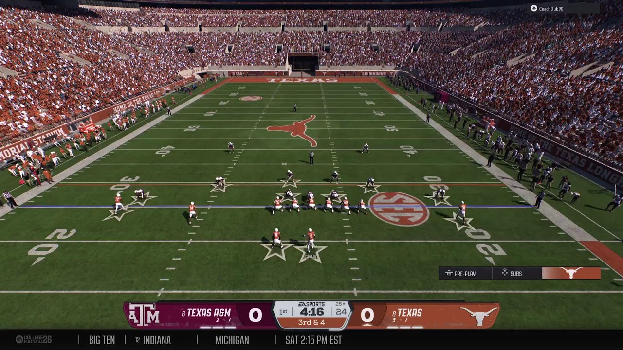 NCAA 26 League Play Texas Vs Texas A&M