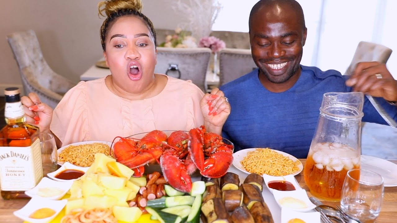 IT'S ALIVE.....COOKING AND EATING GIANT LOBSTER |MUKBANG  ASMR| CHI AND FAMILY| SEA FOOD