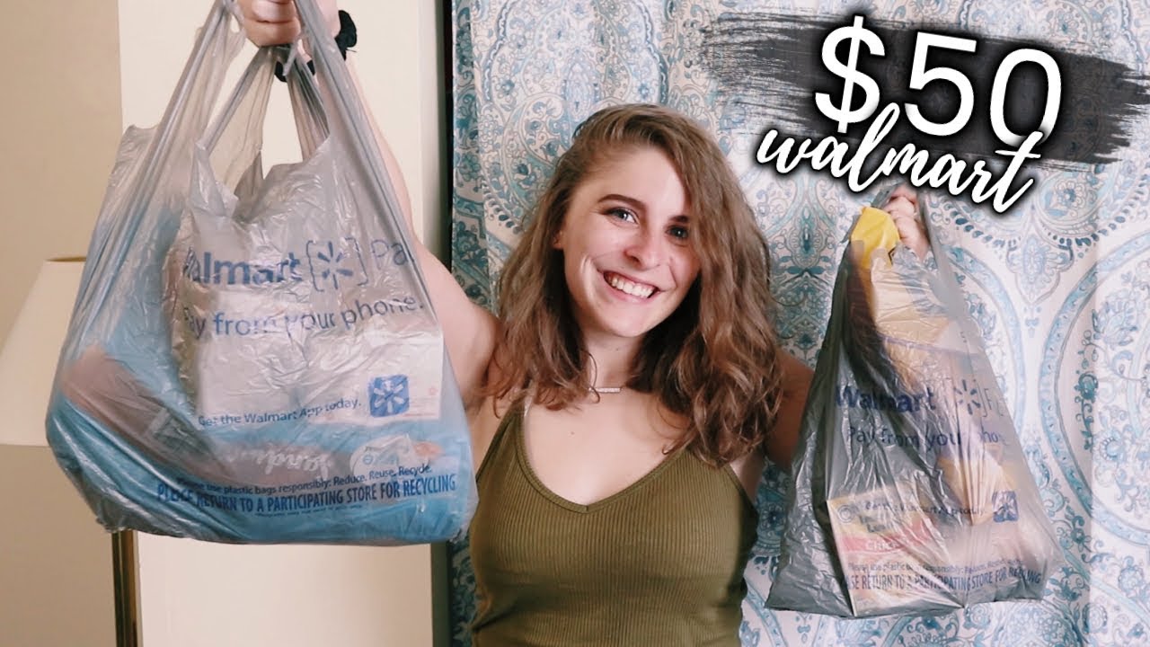 What $50 Will Get You at WALMART | Grocery Shopping as a Broke College Student