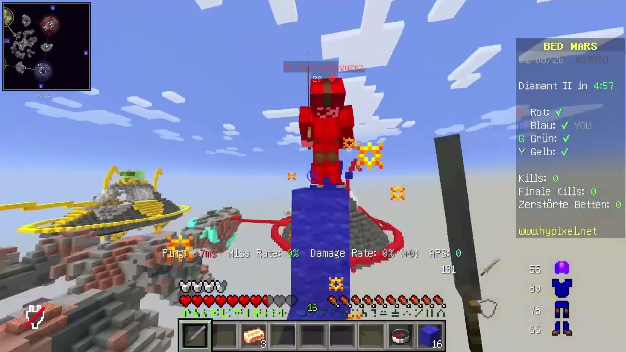 Bedwars aber mein Freund steuert meine Maus