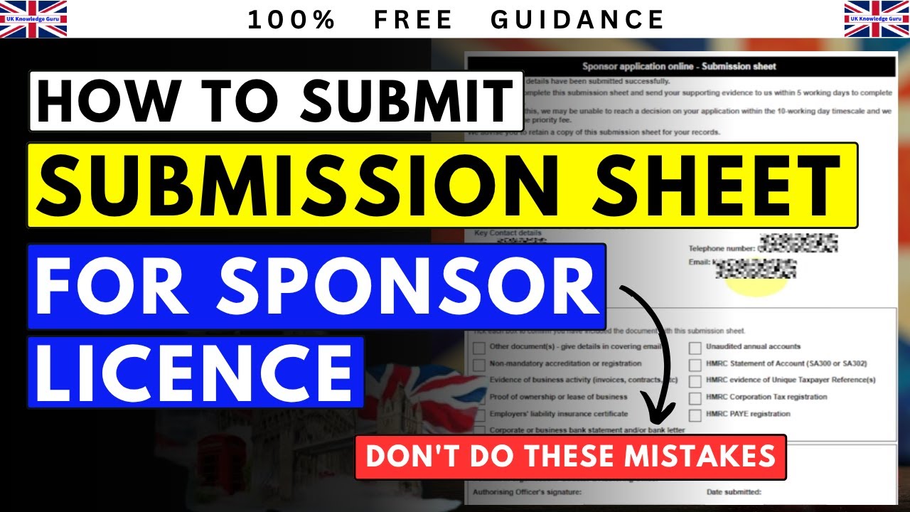 How to Properly Submit the Submission Sheet for Sponsor Licence Application