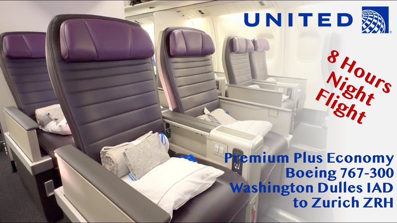 United Airlines Premium Plus Economy on Boeing 767-300 UA52 | Washington Dulles IAD - Zurich ZRH