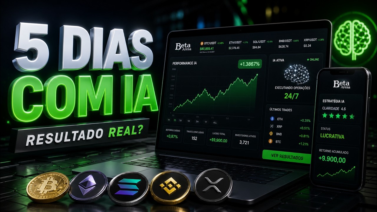 Beta Arena: testei a IA operando cripto por 5 dias (resultado real)