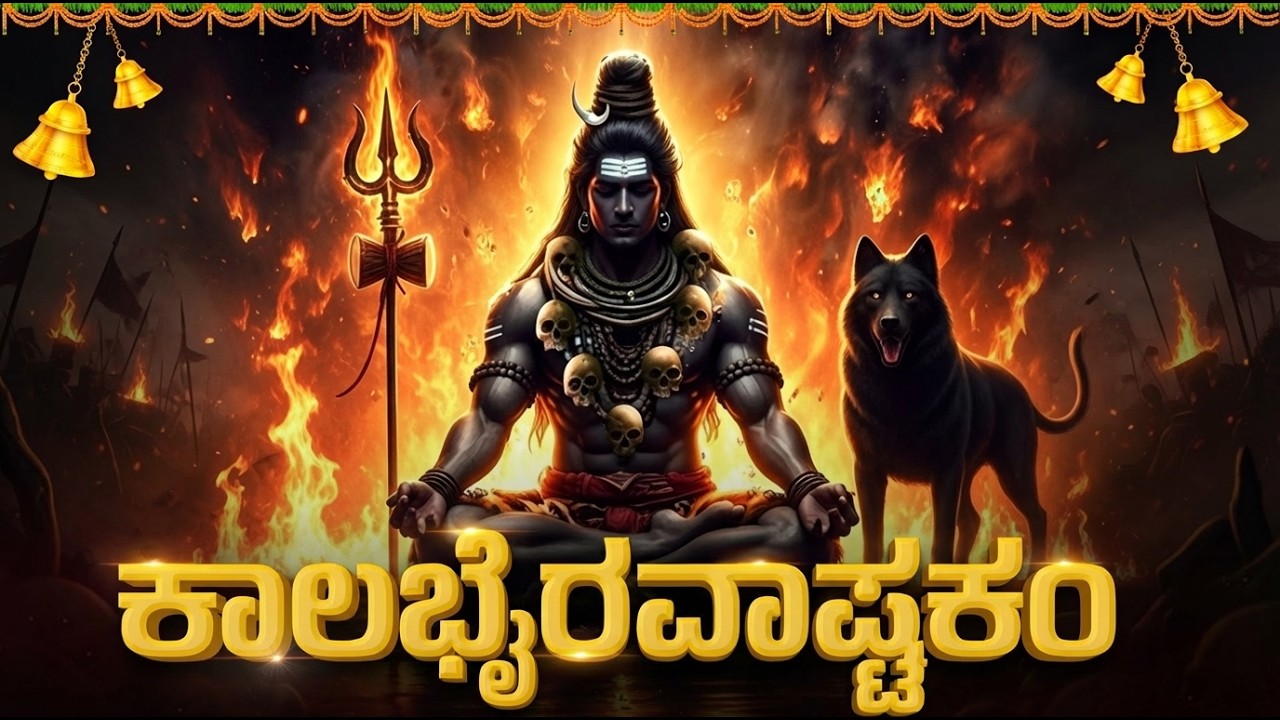 Kalabhairava Ashtakam With Kannada Lyrics | Powerful Bhairava Stotram | Monday Shiva Bhakti Geethe