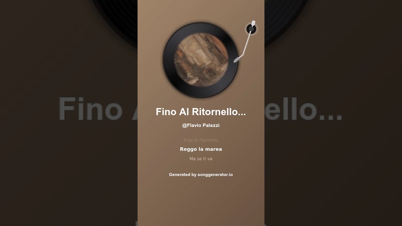 Fino Al Ritornello (Tengo il mondo in piedi)