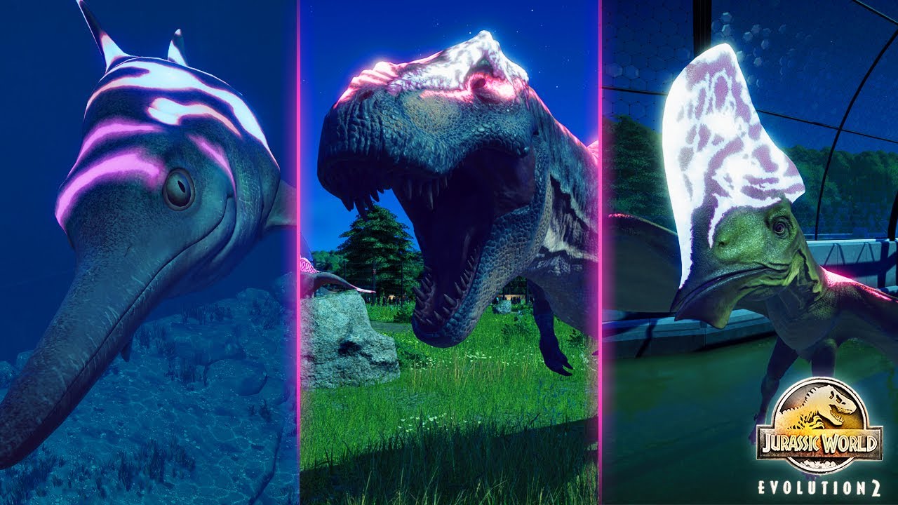 LUX EVERY DINOSAUR! 90 Glowing Species!! | Jurassic World Evolution 2 Mods