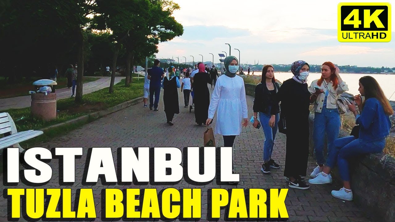 ISTANBUL WALK TOUR  🇹🇷 TUZLA BEACH PARK  | 4K  60FPS UHD | TURKEY 2021