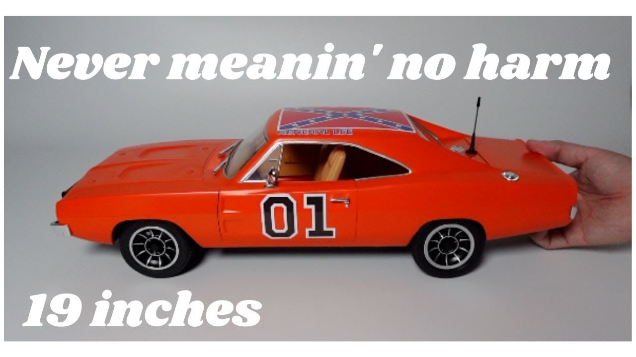 The Dukes of Hazard General Lee 1/12 scale collectible model with lights and dixie horn.