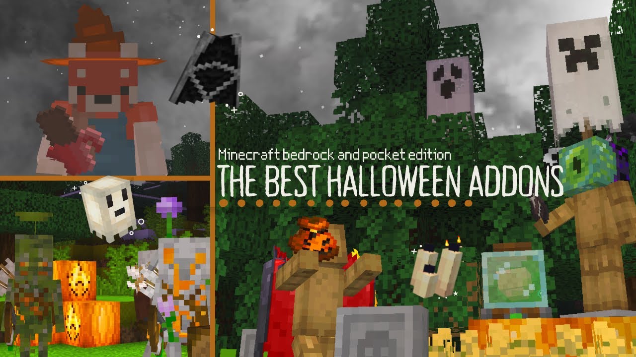 SPOOKY addons & texture packs for Minecraft‧🎃₊˚.🍬‧₊( halloween decor, spooky mobs and a lot more )