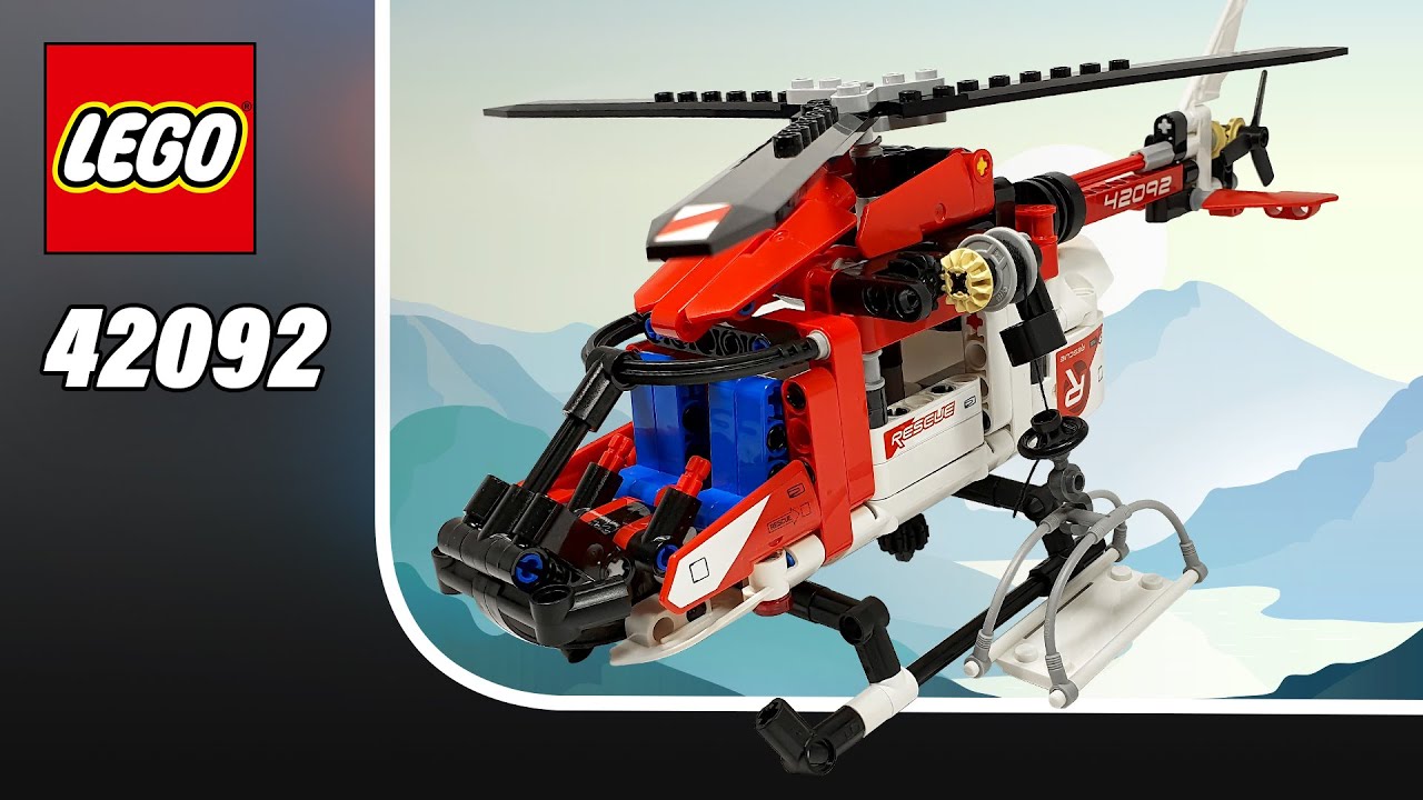 Rescue Helicopter [42092] LEGO&reg; Technic&trade; Building Instructions | 325 Pieces | Rainbow Lego Build
