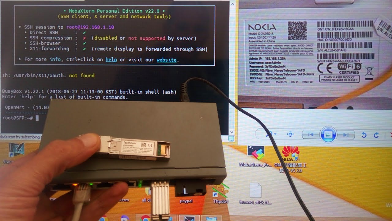  إستنساخ أجهزة التوجيه GPON مع شرائح SFP
