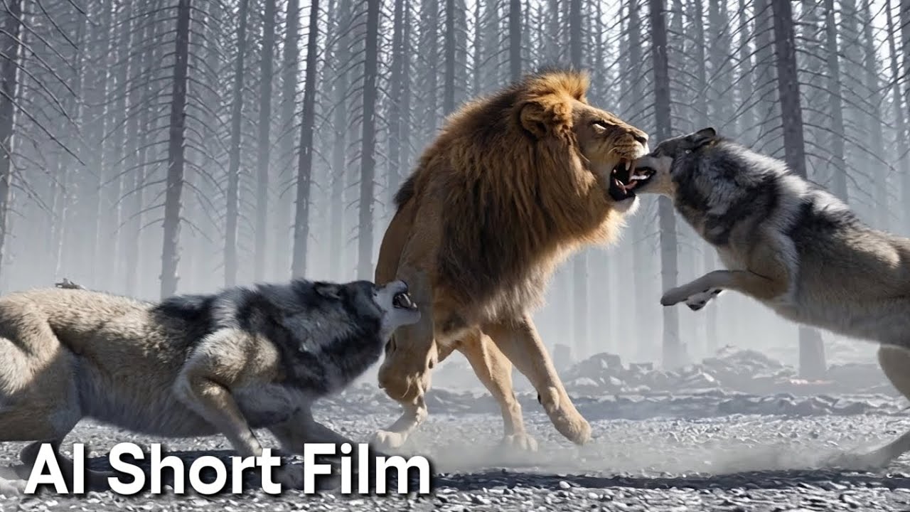 Simba vs Wolf Kings Fenrax & Skolmar: The Rescue of Pumbaa &ndash; AI Short Film