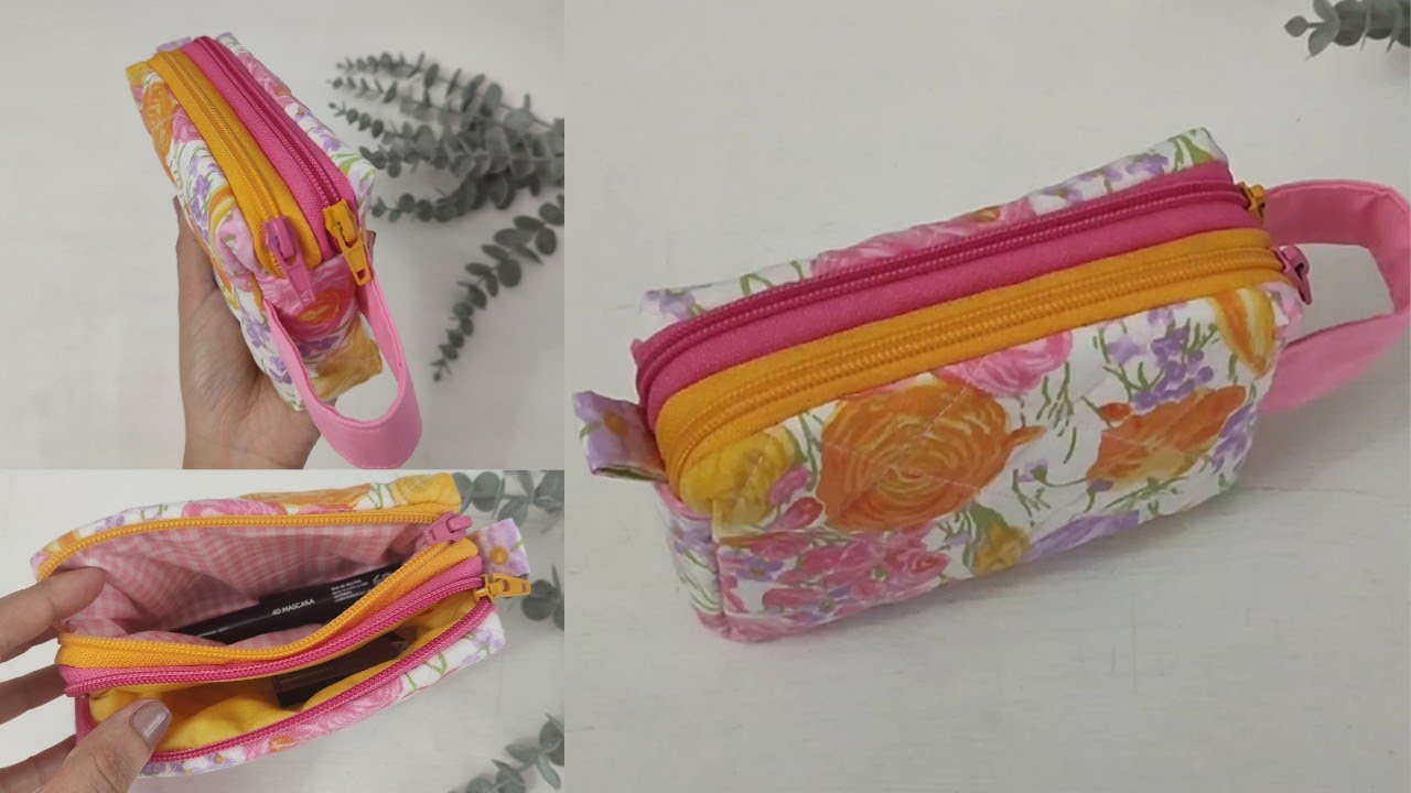✅ DIY Double Zipper Pouch | Beauty Bag | Sewing Tutorial #diy #handmade
