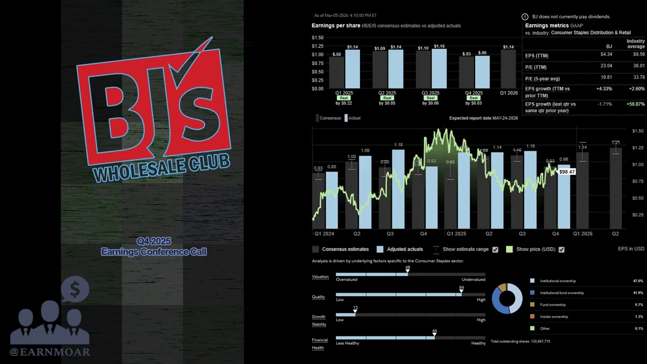 $BJ BJs Wholesale Q4 2025 Earnings Conference Call