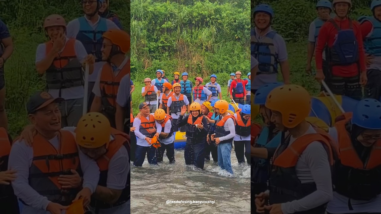 Bupati Ipuk Mencoba Rafting di Wisata Suwiss Songgon