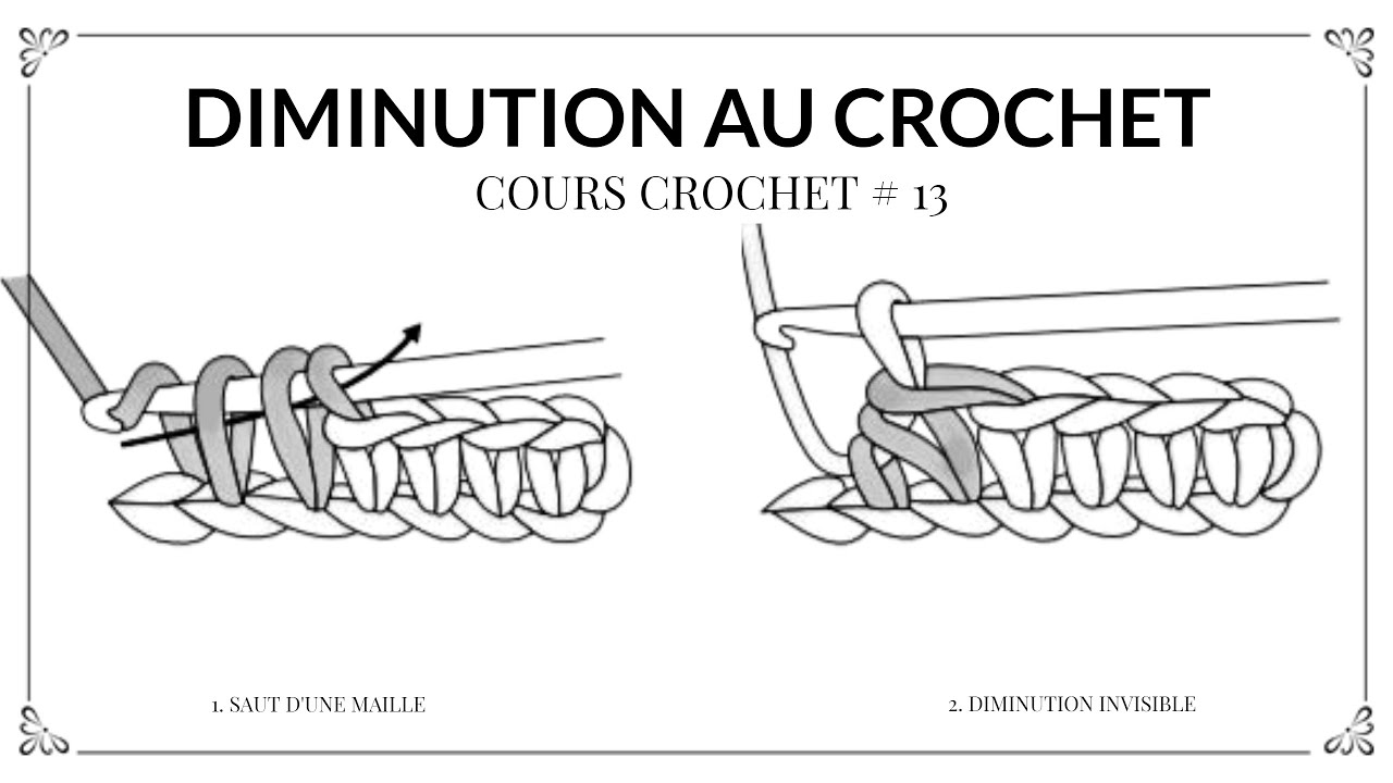 Diminution au crochet. Cours de crochet
