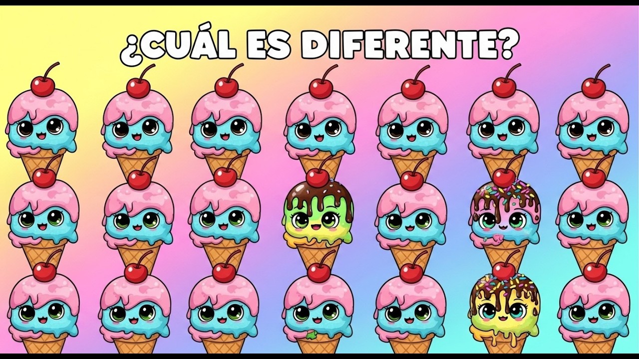 Encuentra el Diferente 🍦🍧 | Quiz de Helados | Niveles Fácil, Medio y Difícil 😋